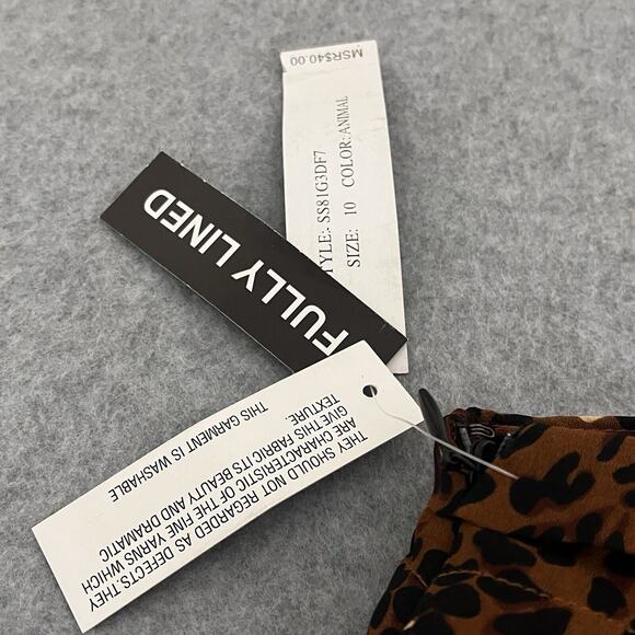 NWT Larry Levine  SZ 10 Animal Print Mini Skirt Boho Hippie Y2k Tiered Lined - Picture 9 of 9